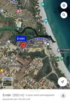 Planimetria di Trilo 350m dalla spiaggia vista mare budoniaffitti