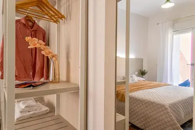 Letto o letti in una camera di Casa Elicriso