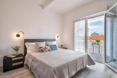 Letto o letti in una camera di Casa Ginestra