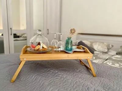 Letto o letti in una camera di Modern eingerichtetes Ferienhaus in Posada