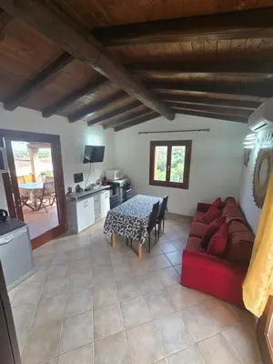 Cucina o angolo cottura di Trilocale Climatizzato L'OLEANDRO Tanaunella