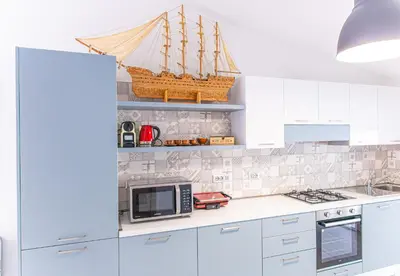 Cucina o angolo cottura di Casa Jo del Mare, a pochi passi dalla spiaggia