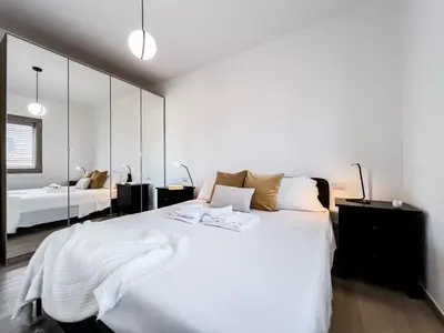 Letto o letti in una camera di Francoforte 10