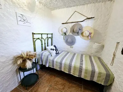 Letto o letti in una camera di Splendida Villa Vista Mare Spiaggia privata