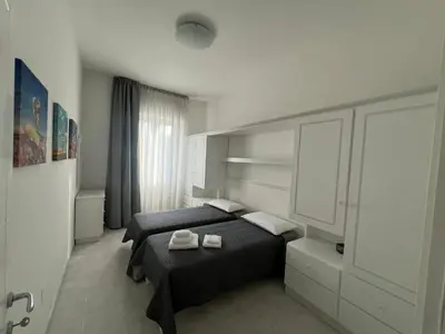 Letto o letti in una camera di Casa di Silvia