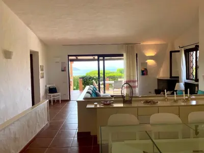 Area soggiorno di Villa Farfalle Giardino e Favolosa Vista Mare
