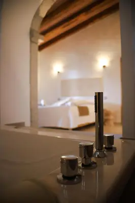 Letto o letti in una camera di Villa Agostina