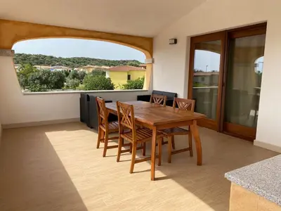 Balcone o terrazza di appartamento con terrazza in villetta