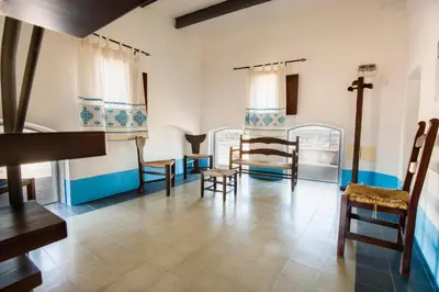 Letto o letti in una camera di Castello Malicas