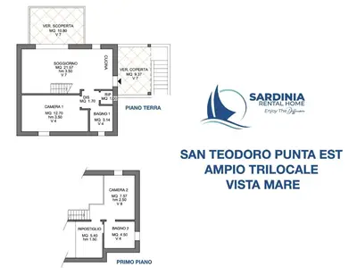 Planimetria di SAN TEODORO PUNTA EST AMPIO TRILOCALE VISTA MARe