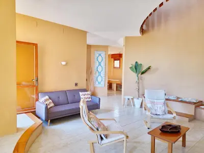 Area soggiorno di Villa dei Pini - Villa indipendente di design a pochi passi dal mare