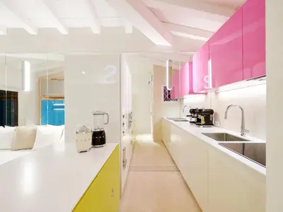 Cucina o angolo cottura di Holiday Home House Boat Large by Interhome