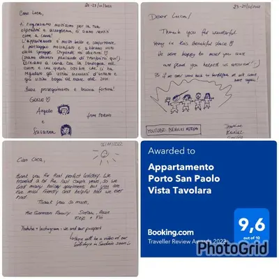 Certificato, attestato, insegna o altro documento esposto da Vista Tavolara - Sardegna Holiday Apartment