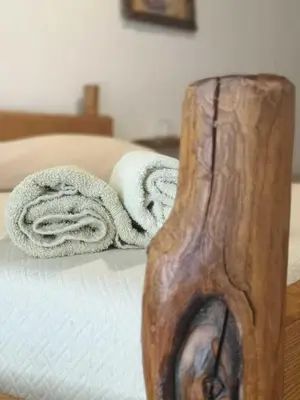 Letto o letti in una camera di Locanda Jannas