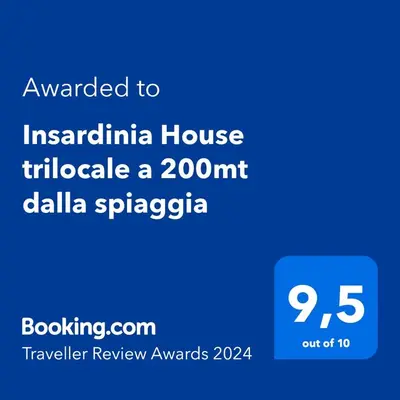 Certificato, attestato, insegna o altro documento esposto da Insardinia House trilocale a 200mt dalla spiaggia