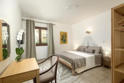 Letto o letti in una camera di Hotel Moderno